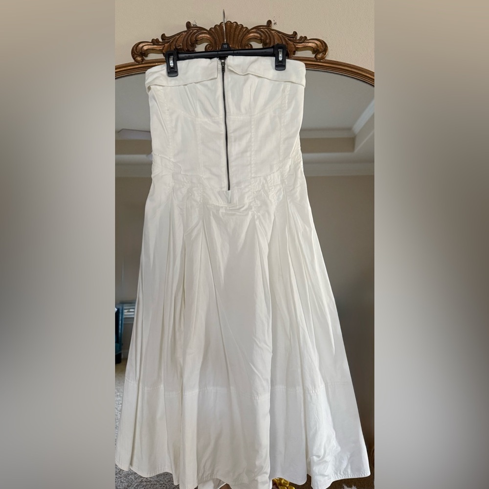 Pilcro White Strapless A-Line Dress